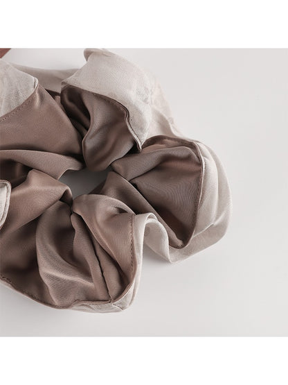 Gifty - Mesh Satin Jacquard Texture Patchwork Scrunchie