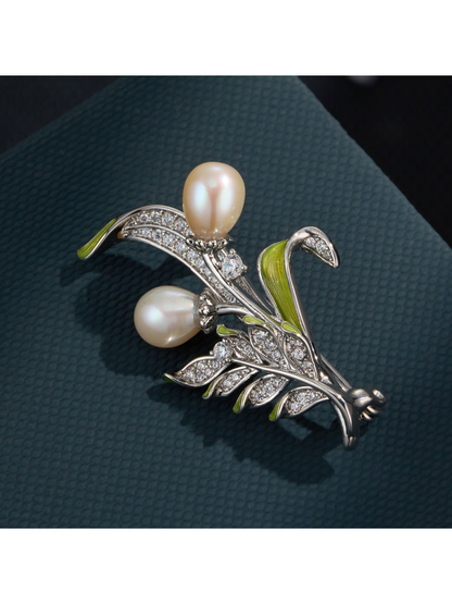 Brovia - Lily of the Valley Floral Alloy Brooch
