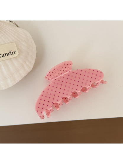 Beau - Polka Dot Flower Shape Claw Clip