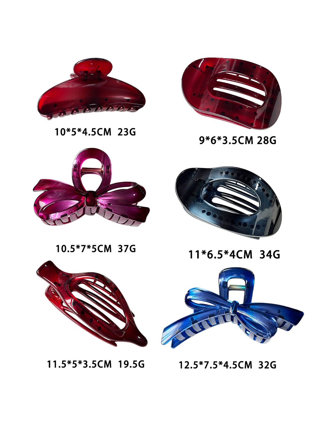 Beau - PC Bow Accent Geometric Ring Hair Claw Clip
