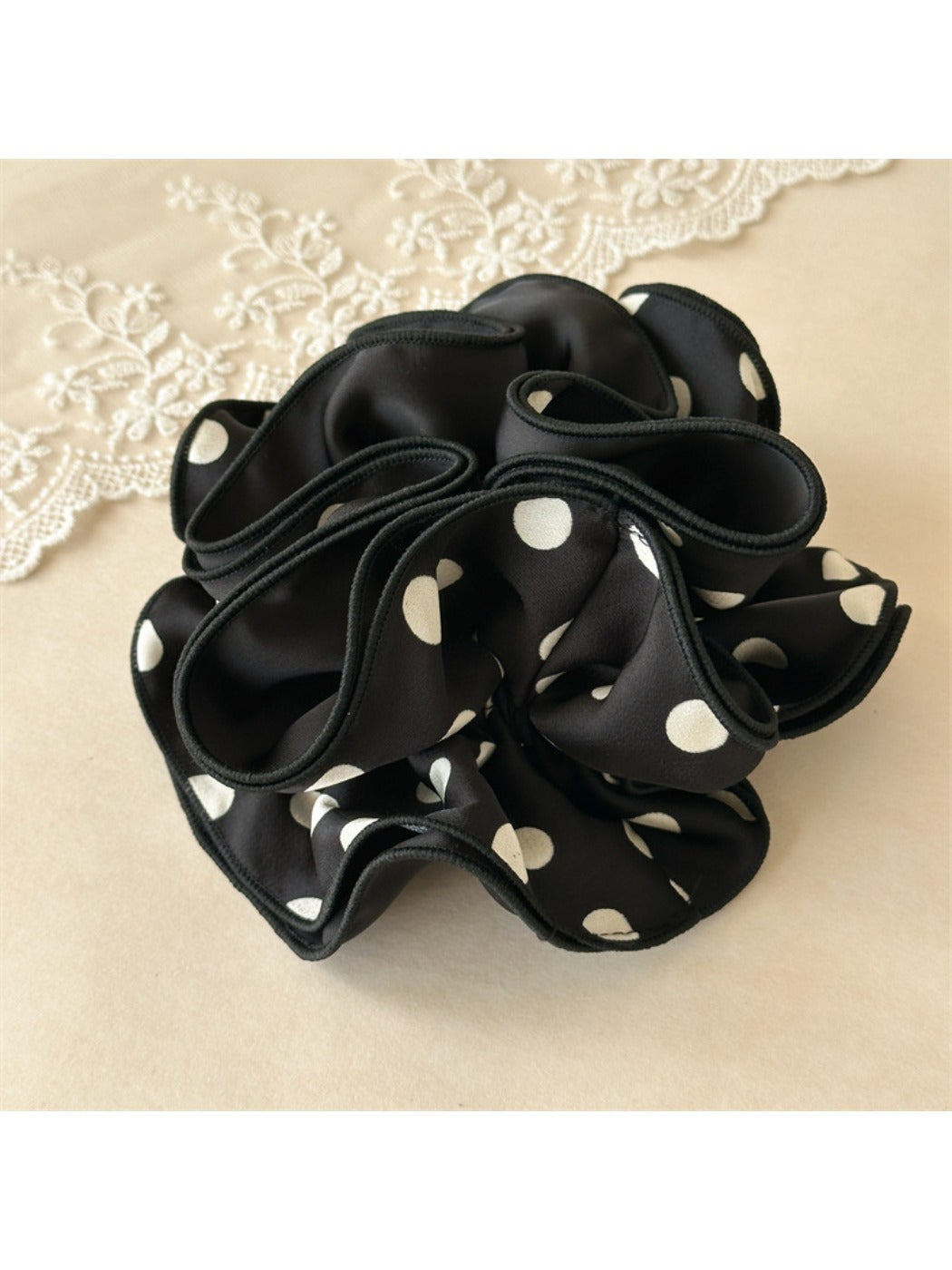 Gifty - Polka Dot Satin Gathered Scrunchie
