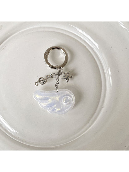 Keypus - Acrylic Alloy Wing Music Note Bag Charm Keychain