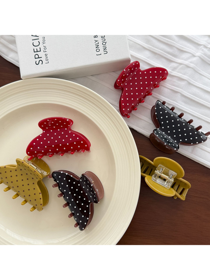 Beau - Vintage Style Polka Dot Hair Claw Clip
