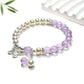 Lovra - Butterfly Pendant Crystal Beaded Bracelet