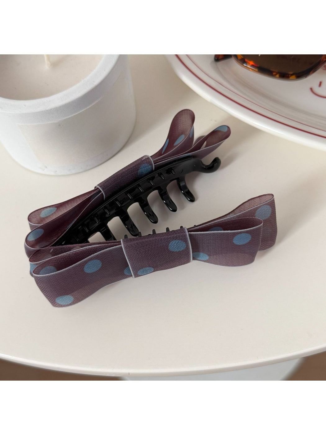 Beau - Sweet Bowknot Polka Dot Banana Clip