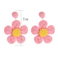 Side view of Earedge minimalist flower drop earrings showing delicate design