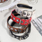 Gifty - Punk Faux Leather Metal Buckle Wide Headband