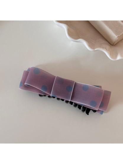 Beau - Elegant Polka Dot Bow Banana Clip