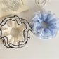 Gifty - Layered Mesh Contrast Trim Fabric Scrunchie