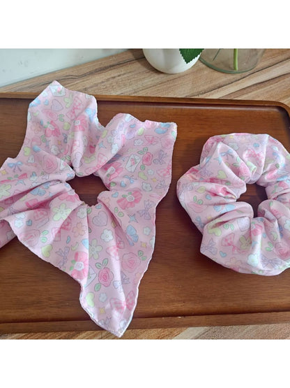 Gifty - Cartoon Print Polyester Sweet Style Scrunchie