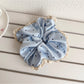 Gifty sweet polka dot lace trim scrunchie styled in a casual hair bun