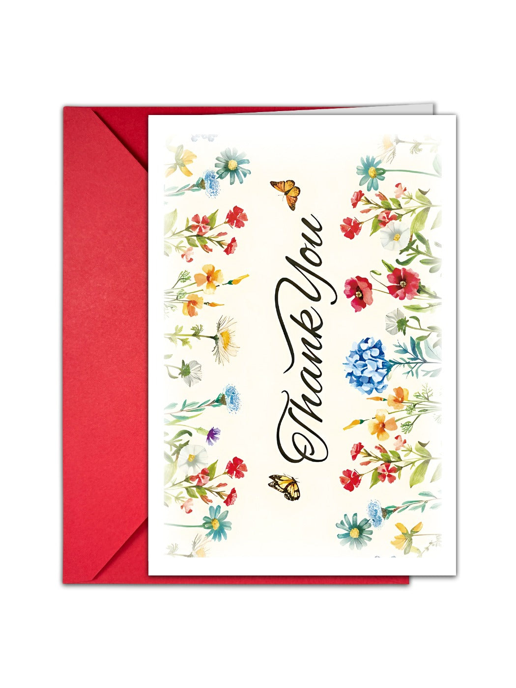 Carduria - Artistic Floral Thank You Greeting Card