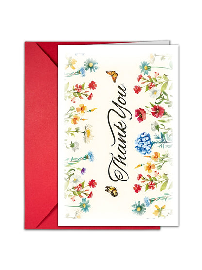 Carduria - Artistic Floral Thank You Greeting Card
