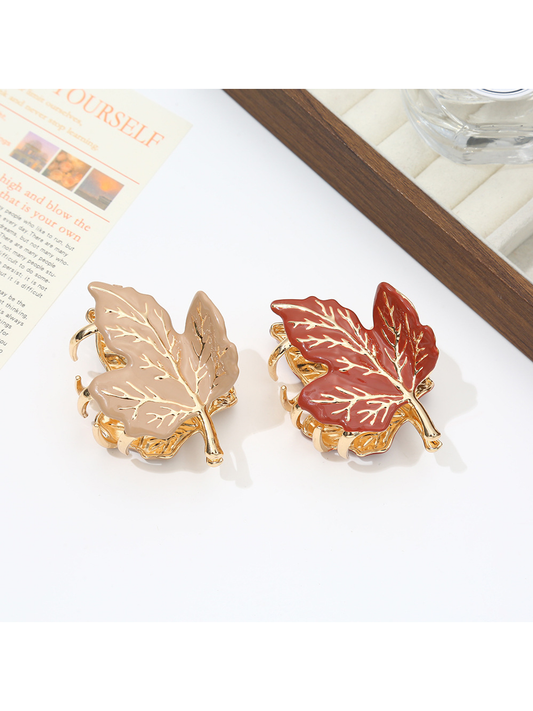 Beau - Maple Leaf Style Plated Hair Claw Clip