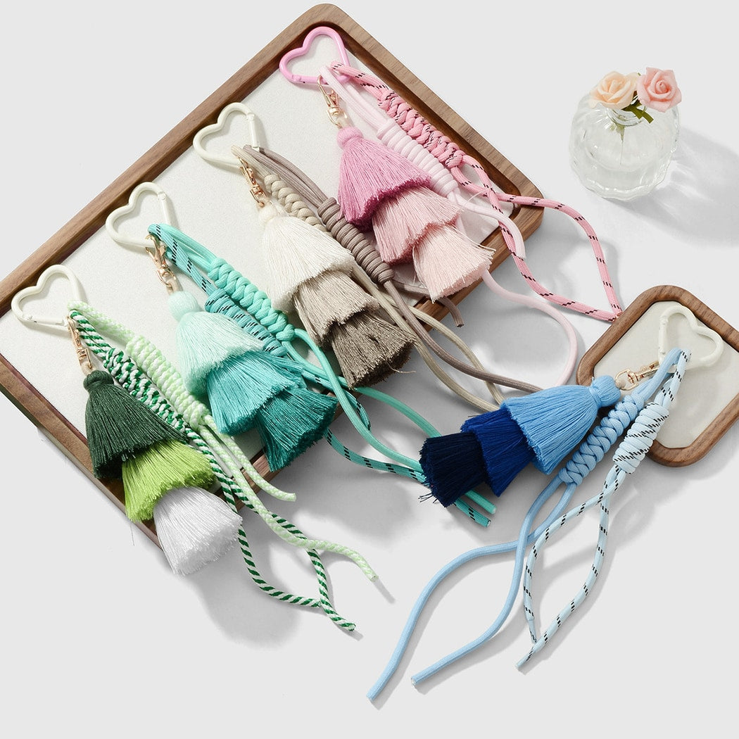 Keypus - Ethnic Style Layered Tassel Woven Cord Keychain