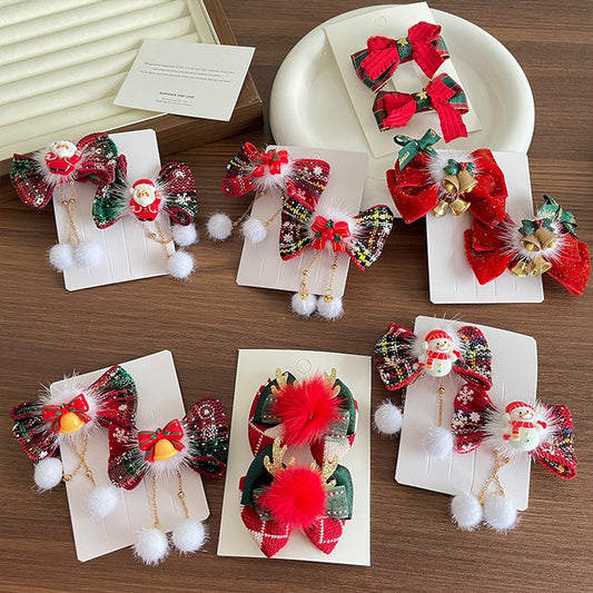 Beau - Christmas Classic Bow Bell Hair Clip
