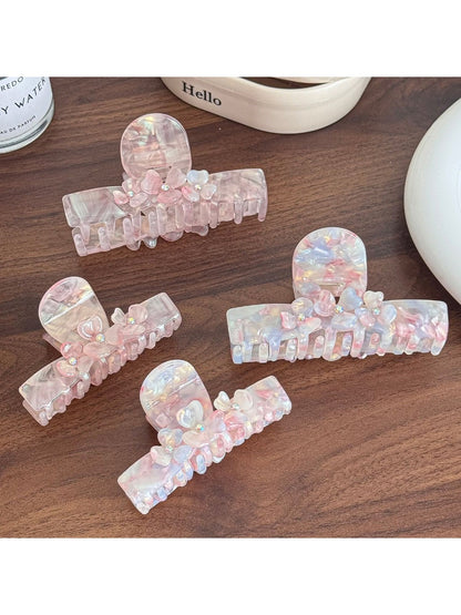 Beau - Acetate Hair Claw Clip with Flower Design