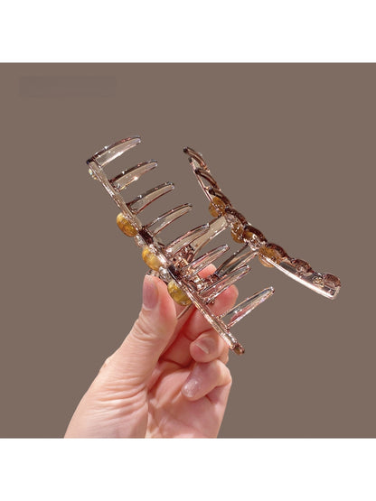 Beau - Transparent Beaded PVC Alloy Claw Clip