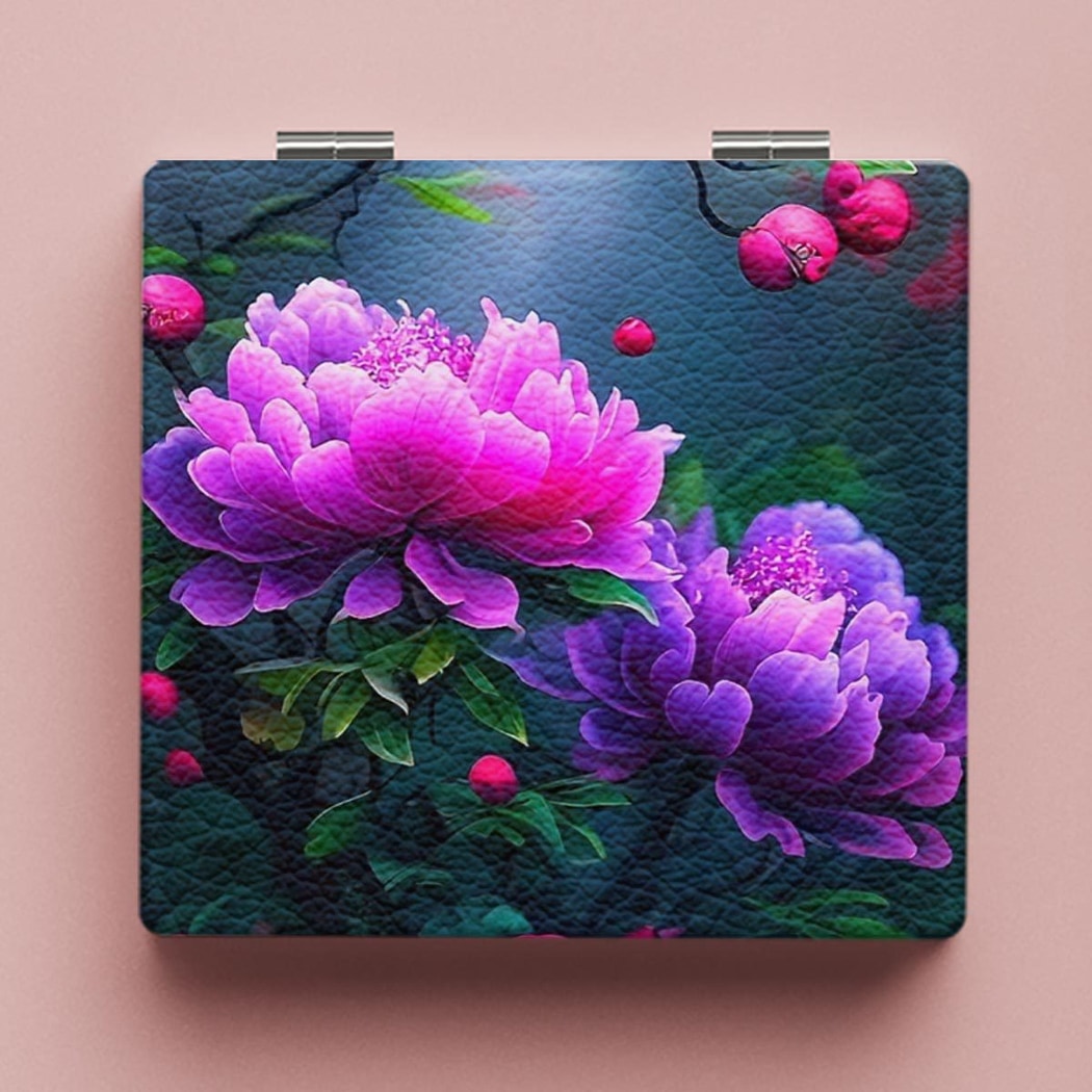 Mirroray - Portable Printed Flower Compact Vanity Mirror