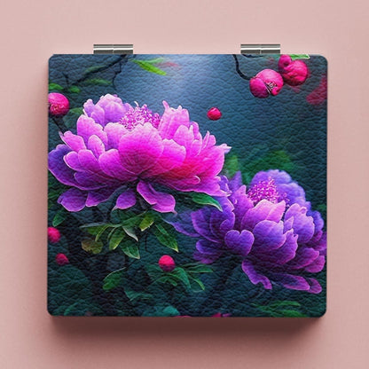 Mirroray - Portable Printed Flower Compact Vanity Mirror