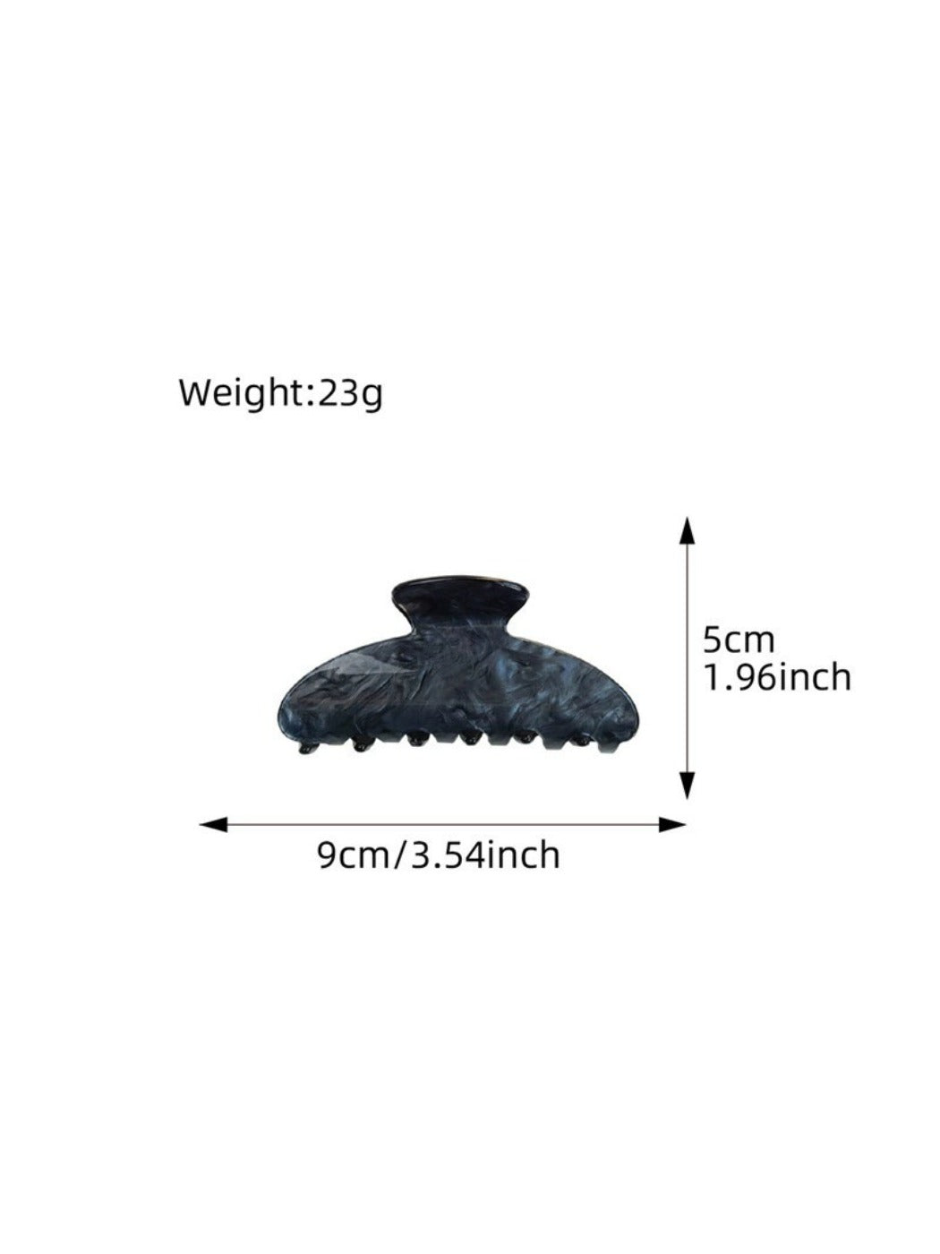 Beau claw clip open to show metal spring mechanism and teeth