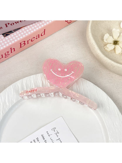 Beau - Cute Acrylic Floral Smiley Face Claw Clip
