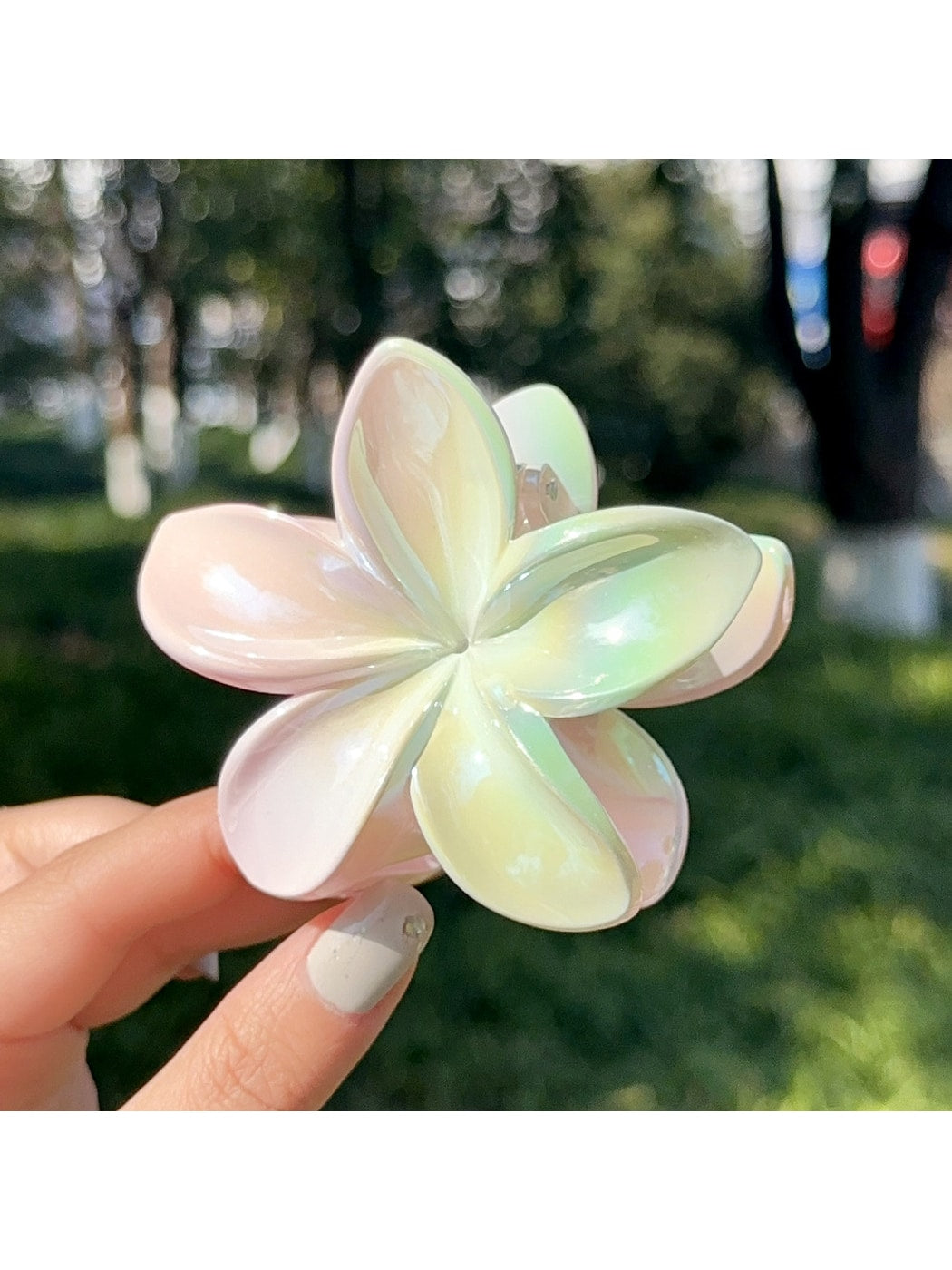 Beau - Gradient Plastic Flower Design Claw Clip