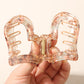 Beau - Acetate Heart Floral Pattern Claw Clip