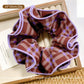 Gifty - Elegant Retro Plaid Scrunchie