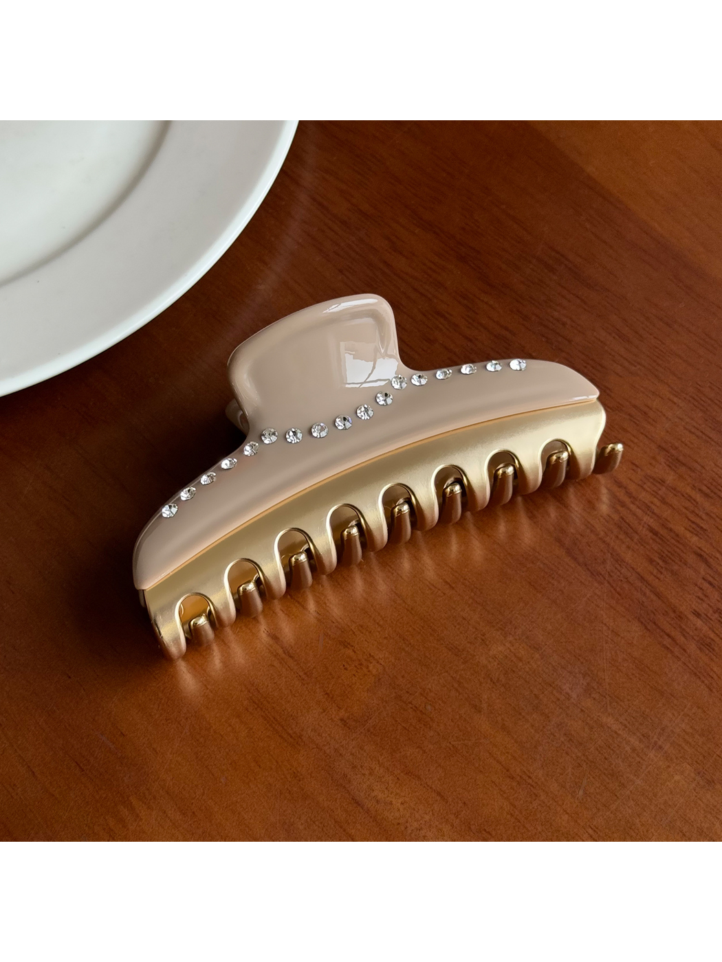 Beau - Vintage Acetate Line Detail Claw Clip