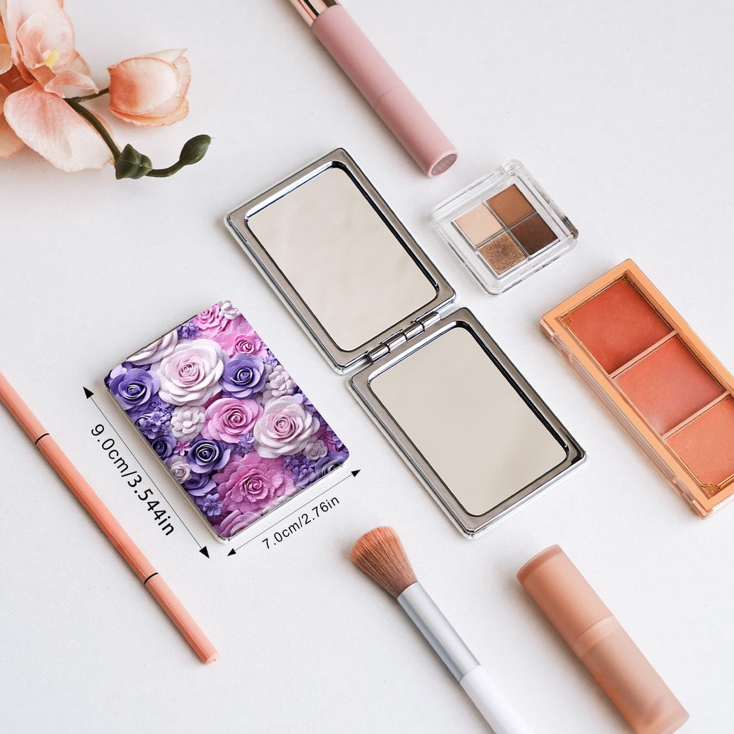 Mirroray - Pocket Size Floral Design Compact Makeup Mirror