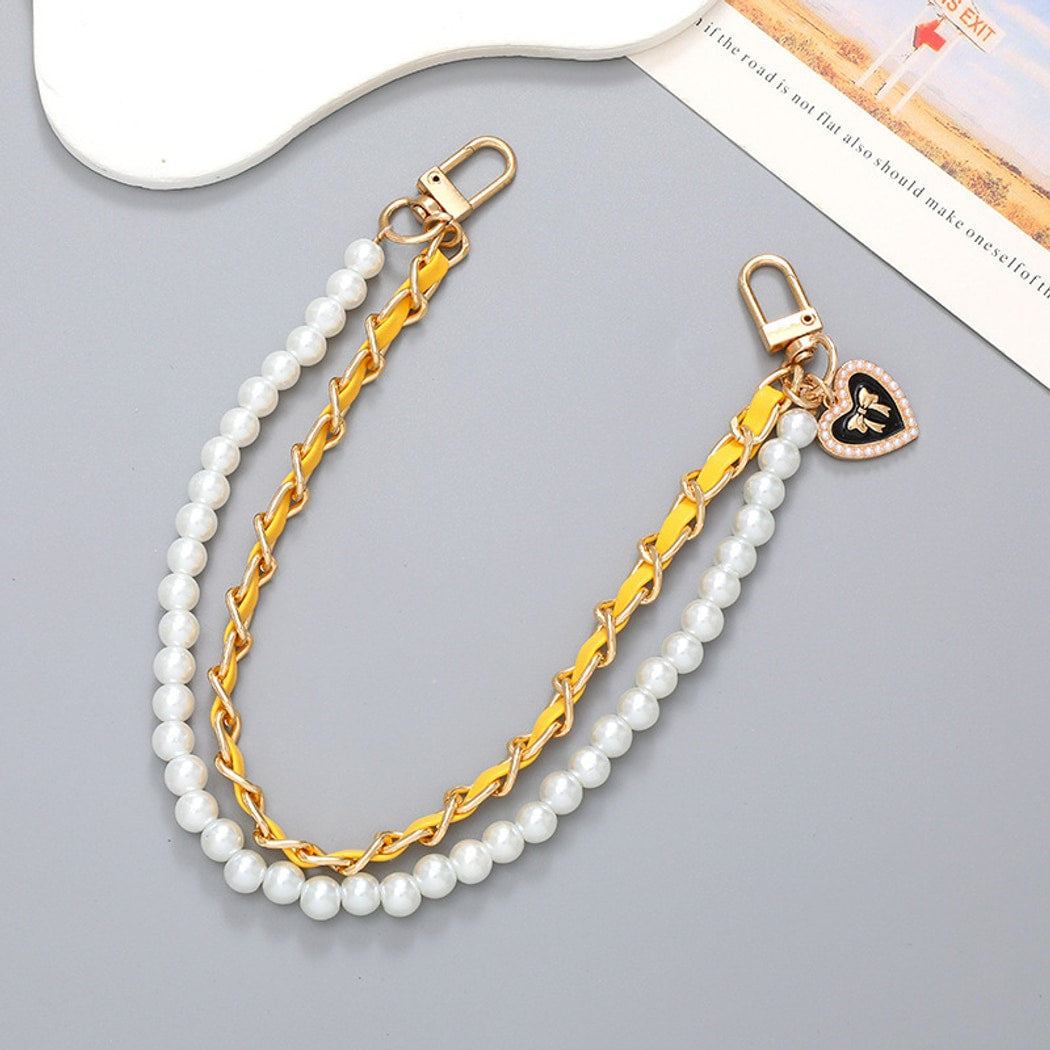 Keypus - Double Chain Style Heart Pendant Bag Charm