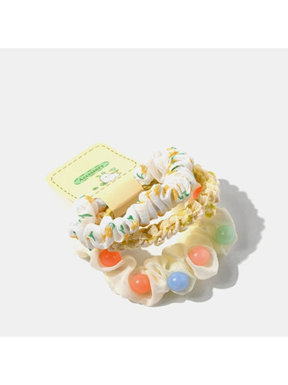 Gifty - 3 Pack Printed Beaded Hair Ties