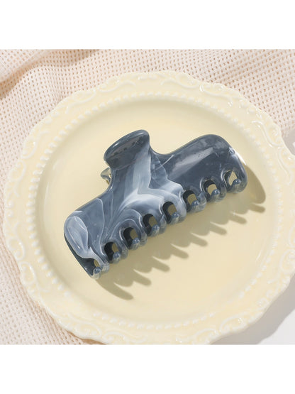 Beau - Marbled Plastic Flat Profile Hair Claw Clip