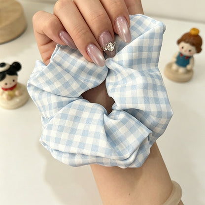 Gifty - Checked Polyester Line Pattern Scrunchie