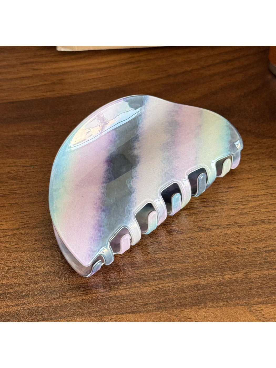 Beau - Fashionable Striped Hair Claw Clip for High Ponytail and Bun