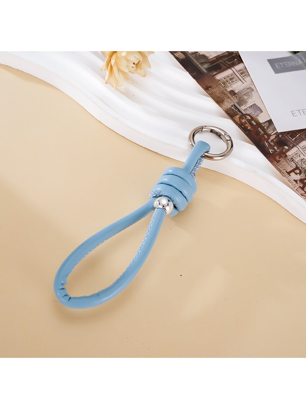 Keypus - Roman Knot Faux Leather Bag Charm Keychain