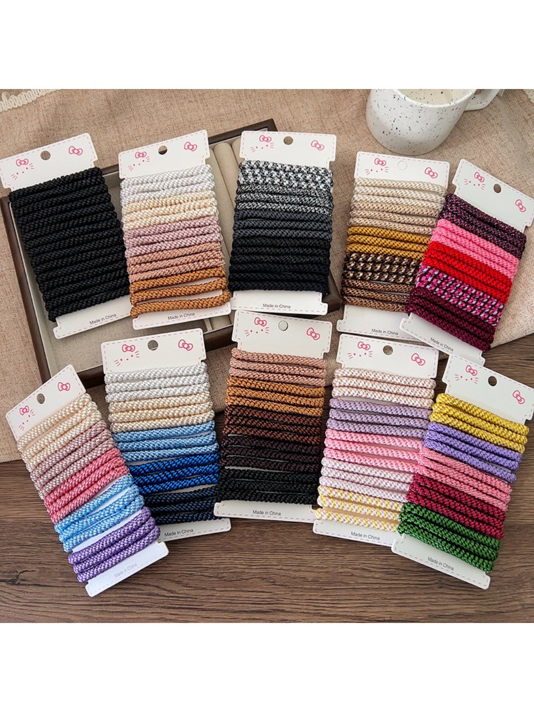 Gifty - Minimalist Braided Hair Ties Set Thick Scrunchies