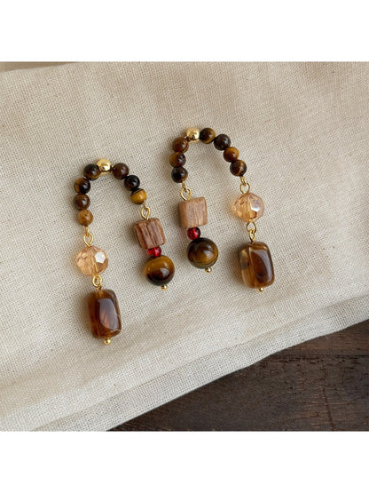 Earedge - Retro Maillard Literary Drop Earrings