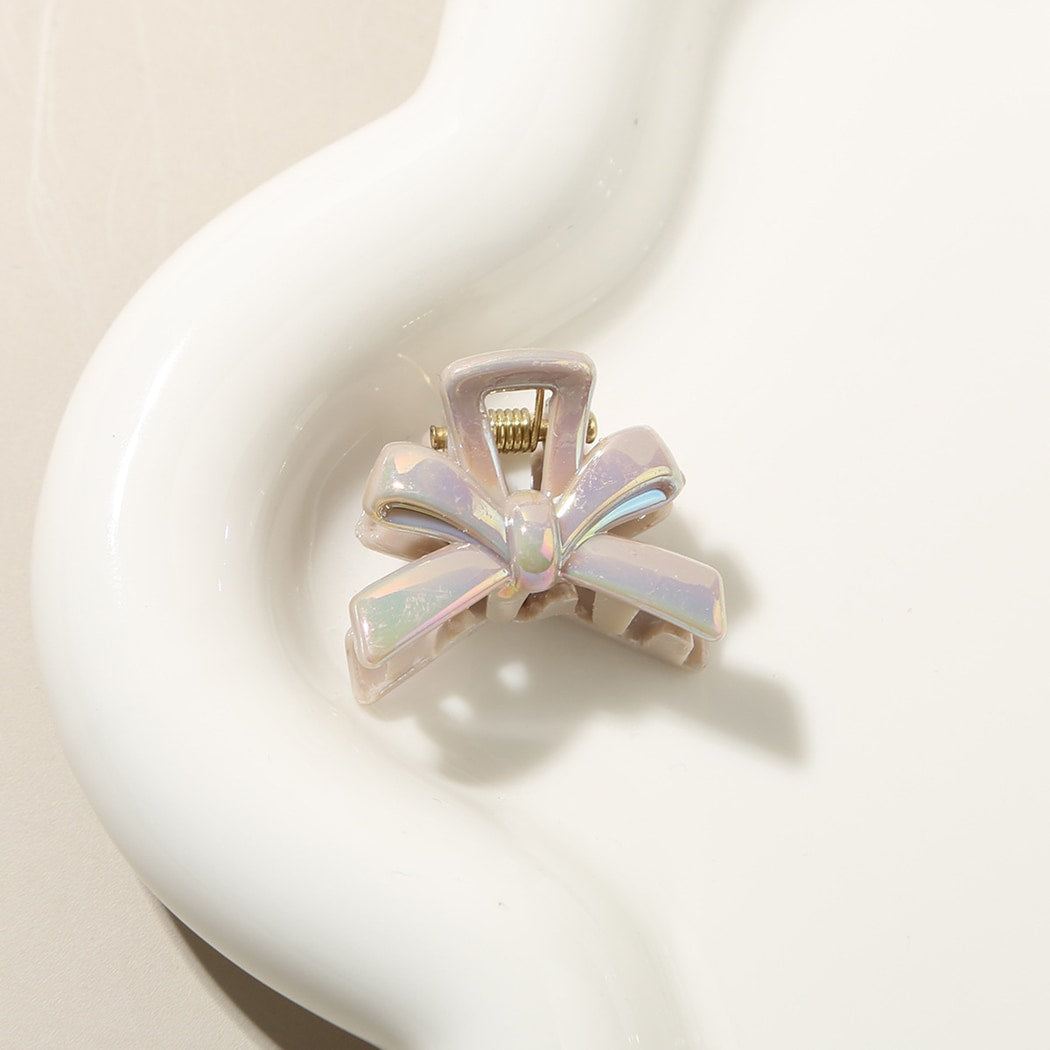 Beau - Glossy Bow Design PS Alloy Claw Hair Clip