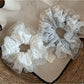 Gifty - Ruffled Openwork Lace Detail Scrunchie