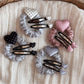 Beau - Polka Dot Heart Satin Finish Fabric Scrunchie