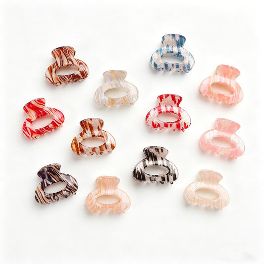 Beau - Glossy Striped Openwork Claw Clip