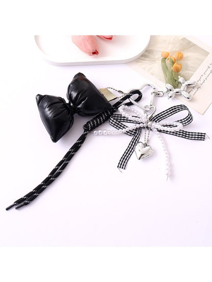 Keypus - Bow Heart-Shaped Woven Cord Keychain