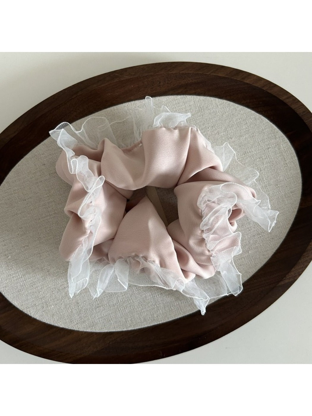 Gifty vintage tulle ruffle scrunchie shown with matching vintage accessories