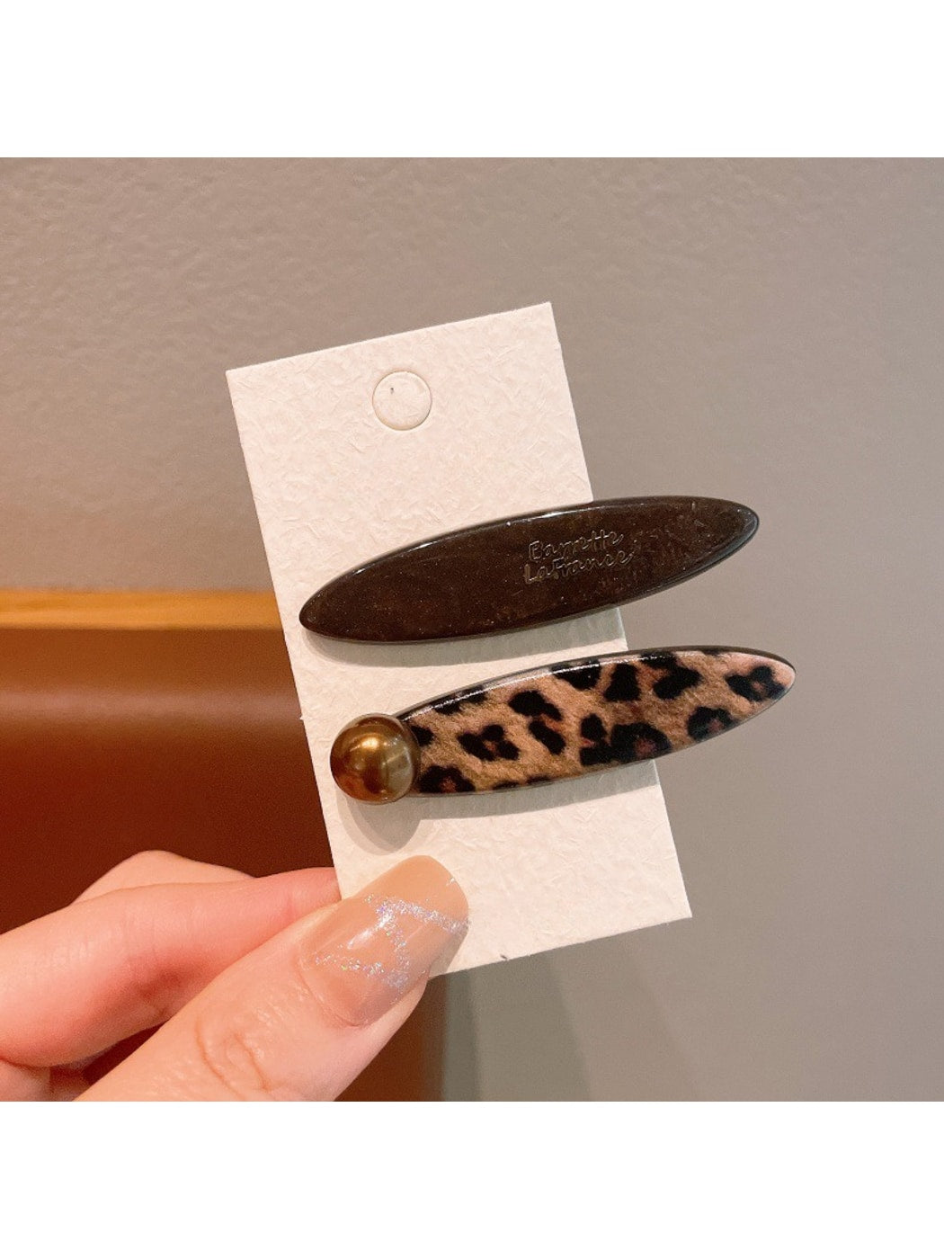 Beau - Acetate Geometric Oval and Bar Hair Clip