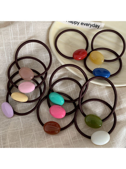 Gifty - Solid Color Oval Hair Tie