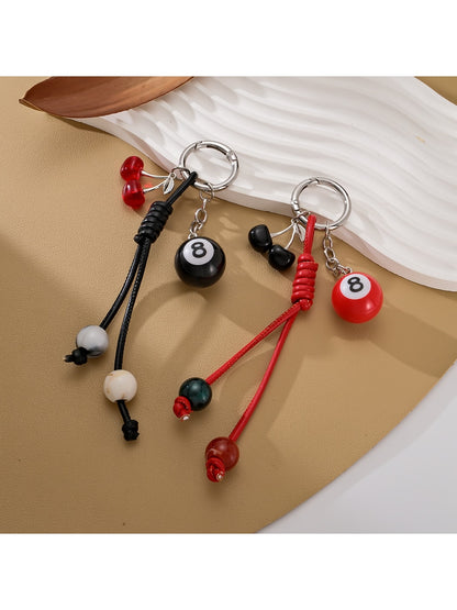 Keypus - Alloy Plastic Cherry Billiard Ball Keychain