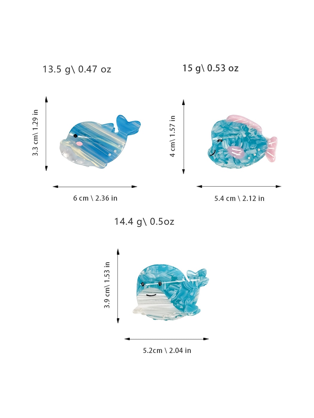 Beau - Cartoon Whale Acetate Fiber Claw Hair Clip