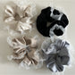 Side view of Gifty vintage tulle ruffle scrunchie showing layered ruffles